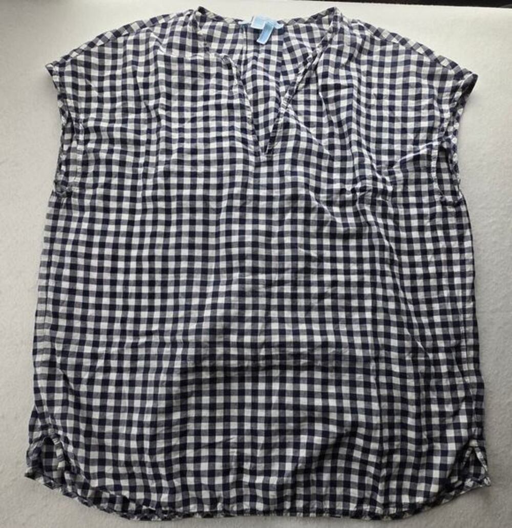 Draper James Gingham Plaid Checkered Blouse Size Large